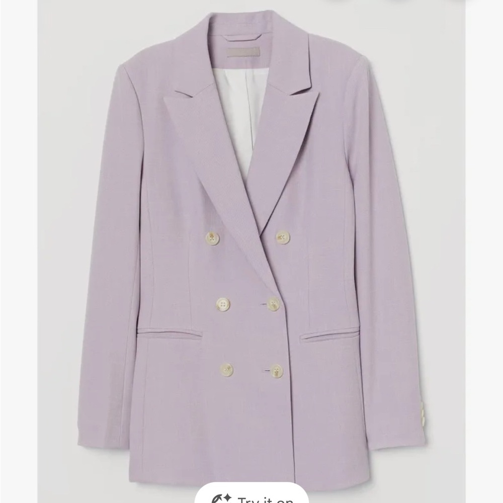 H&M Light Purple Double-Breasted Blazer